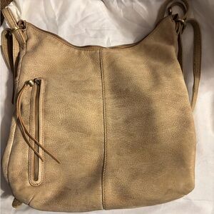 HOBO Gold Leather Shoulder Bag